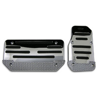 Pedal Pad Kit - Chrome-Black Inserts Auto