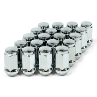 Wheel Nut Flat Head Bulge 1/2 Chrome 40mm 20pcs