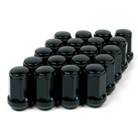 Wheel Nut Flat Head Bulge 1/2 Black 40mm 20pcs