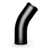 Aluminium Pipe 76mm ID x 45 Deg Black Anodised