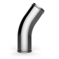Aluminium Pipe 76mm ID x 45Deg Polished