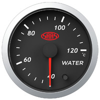 Water Temp Gauge 40c-120c 52mm Black Street Series