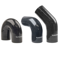 Raceworks 45 Degree Silicone Elbow 1.5'' (38mm) Black 45 Degree SHE-045-150BK