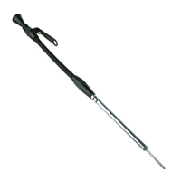 Proflow Engine Dipstick Braided Stainless Steel Black Billet Handle For Chevrolet Small Block Driver side