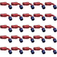 Proflow Bulk Pack 90 Degree Hose End -08AN Hose to Female Blue/Red 25pc