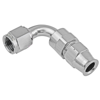Proflow 5/8in. Tube 90 Degree To Female -10AN Hose End Tube Adaptor Silver