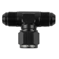 Proflow AN Tee -06AN Female Swivel Coupler Hose End On Side Black