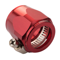 Proflow Aluminium Hex Hose Finisher Clamp 14.3mm ID Red