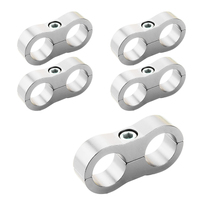 Proflow Aluminium Hose & Tubing Clamp Separators 5 pack Clamp 19mm ID Hole Silver