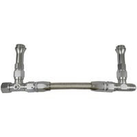 Proflow Fuel Line kit Demon 4150 -6 AN Single Inlet Swivel-Seal Stainless Steel Hose Silver