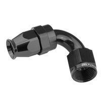 Proflow Aluminium 150 Degree Hose End Hose End For -08AN PTFE Hose Black