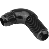 Proflow 90 Degree Male Fitting Bulkhead Adaptor -12AN Black