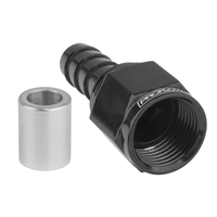 Proflow Crimp Hose End Straight -06AN Black