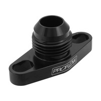 Proflow Adapter Turbo Oil Drain 38-44mm GT Aluminium Adaptor -08AN Male Black