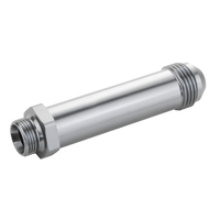 Proflow Fitting Inlet Fuel Adaptor Male Feed Demon 9/16 x 24 To -08AN Male 2in. Silver