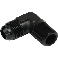 Proflow Male Adaptor -12AN To 1/2in. NPT 90 Degree Black