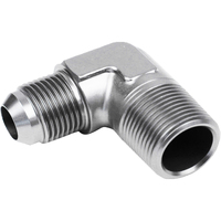 Proflow Male Adaptor -12AN To 1/2in. NPT 90 Degree Silver