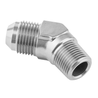 Proflow Male Adaptor -06AN 45 Degree To 3/8in. NPT Silver