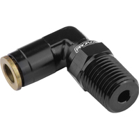 Proflow Fitting Push To Connect Nylon Tube 90 Degree 3/16in. Nylon Tube To 1/8in. NPT Black