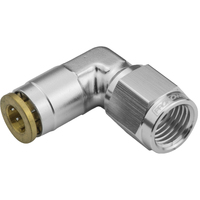 Proflow Fitting Push To Connect Nylon Tube 90 Degree 1/4in. Nylon Tube To Female -03AN Silver