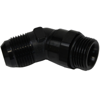 Proflow Adaptor Male -08AN 45 Degree To -06AN Thread Swivel Black