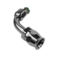 Proflow Hose End Air Conditioning 304 Stainless 90 Degree Female O-Ring Pilot -06 Chrome