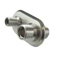 Proflow Firewall Bulkhead Aluminium 2 Port #6 #10 Inline Polished