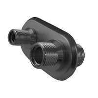 Proflow Firewall Bulkhead Aluminium 2 Port #6 #10 Inline Black