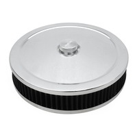 Proflow Air Filter Assembly Round 9in. x 2in. Chrome