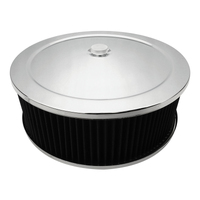 Proflow Air Filter Assembly Round 14in. x 4in. Chrome Flat Base,