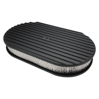 Proflow Air Filter Assembly Aluminium Black Fins Oval 15 x 2 x 8" Kit
