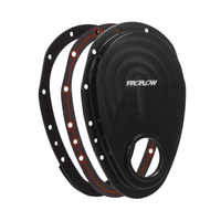 Proflow Timing Cover 2-piece Billet Aluminium Black Anodised SB For Chevrolet V8 Small Block Kit,