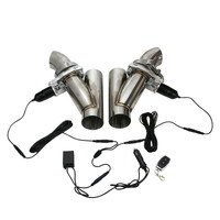 Proflow Dual Exhaust Cutouts Electric Aluminium Bolt On 2.5 in. Diameter Stainless Steel Tubing Kit