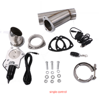 Proflow Single Exhaust Cutouts Electric Aluminium Bolt On 3.0 in. Diameter Stainless Steel Tubing Kit