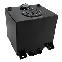 Proflow Fuel Cell Tank Sumped 5Gal (19L) Aluminium Black 300 x 260 x 260mm Two -12 AN Female Outlets