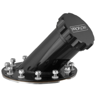 Proflow Fuel Filler Neck Aluminium Black 45 Degree 60mm Diameter Neck 12-Bolt Flange Each
