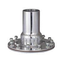 Proflow Fuel Filler Neck Aluminium Polished Straight 2 in. Diameter 12-Bolt Flange Each