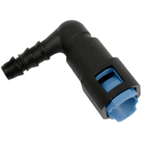 Proflow Fuel Line Connectors Nylon 3/8in. Female QR 90 Degree To 5/16in. (8mm) Barb Each