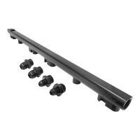 Proflow Fuel Rail Kit For Nissan & Holden RB30 -08AN ORB Ports Billet Aluminium Black Anodised