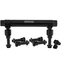 Proflow Fuel Log Billet Aluminium Black Adjustable -10 AN Inlet 7/8-20 in. Outlets Holley 4150 4500