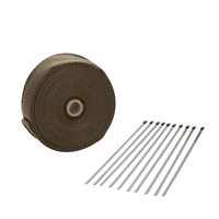 Proflow Exhaust Wrap Titanium 980 Degrees Celsius Lava Rock Natural 2 in. Width 25 ft Roll 10 Locking tie Kit