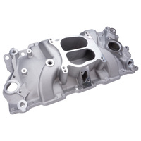 Proflow Intake Manifold AirDual Aluminium Natural Square/Spread Bore For Chevrolet Small Block