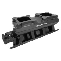 Proflow SuperMax Intake Manifold Tunnel Ram Fabricated Black Dual Carburetted SB Ford 289-302W