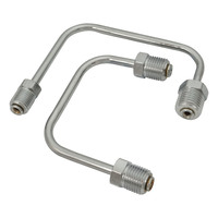 Proflow Brake Line Kit Master Cylinder to Proportioning Valve 1/2in. to 3/8in. - 7/16in. to 3/8in. Chrome Pair