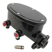 Proflow Master Cylinder Aluminum Black Powdercoat 1.000 in. Bore Dual Bowl Front Disc/Rear Drum