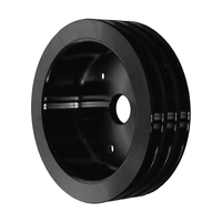 Proflow Pulley V-Belt Crankshaft BB Chev Short Water Pump 3-Groove Black Aluminium