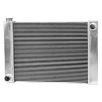 Proflow Radiator Universal Fabricated Aluminium Tanks Natural 28 in. Wide 19.00in. High 2.25 in. Thick For Ford Side Inlet & outlets