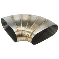 Proflow Pie Cut Welded Oval Tube Horizontal 304 Stainless Steel 3.0 in. 90 deg