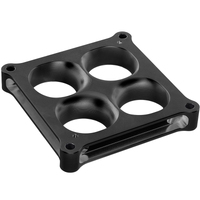 Proflow Carburettor Spacer Aluminium Black Anodised 1 in. Thick Tapered Combo 4500 Square Bore