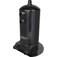 Proflow Fuel Surge Tank Fabricated Aluminium 254mm x 108mm round 2.5L AN Fitting Kit Black Anodised Dual Outlets